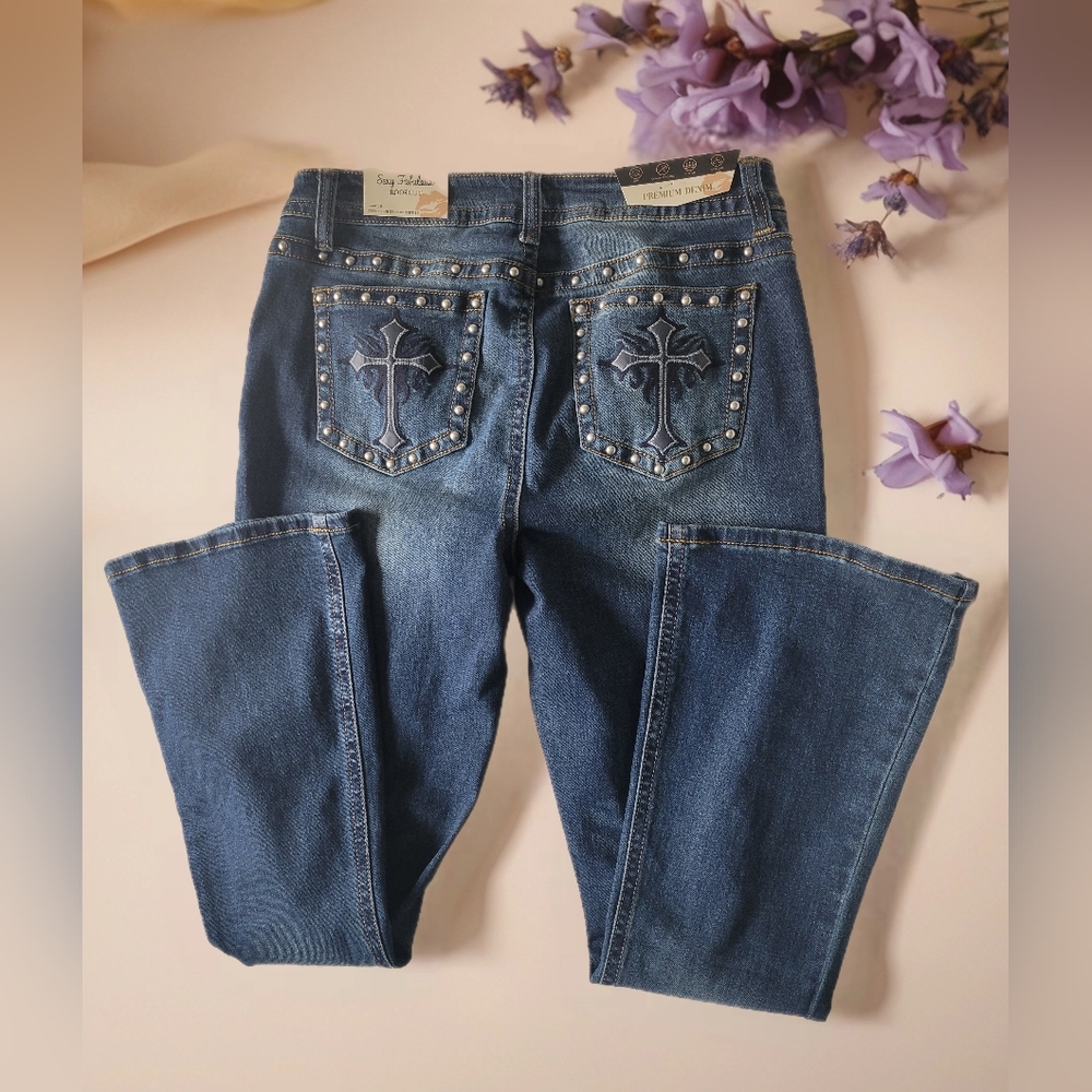 Stunning Western Boot Cut Jeans Sz 15 New!